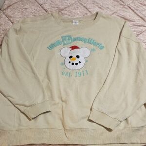 Disney Cream Snowman Crewneck Sweater